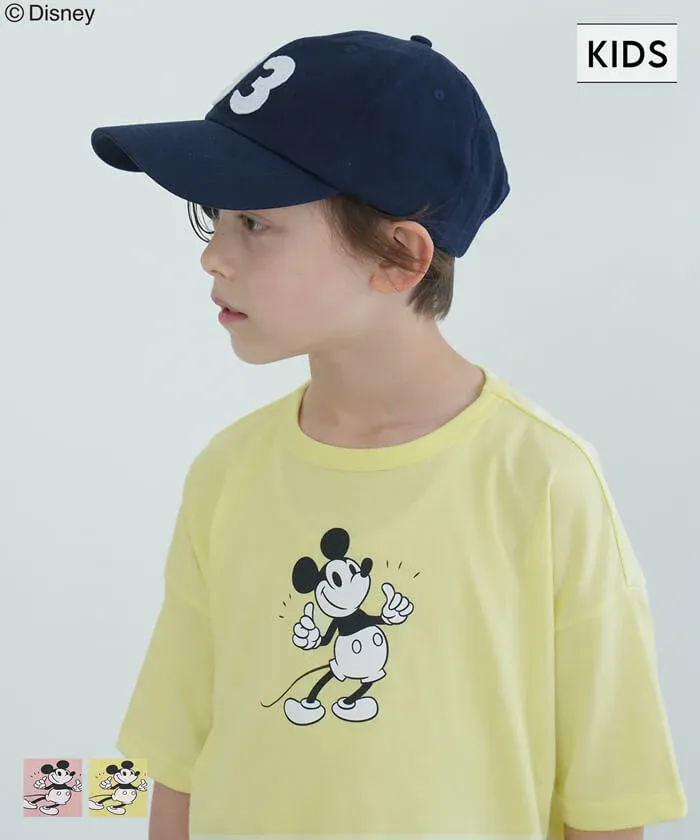 日本 COCA - 聯名款卡通印花短袖上衣-復古米奇-淺粉