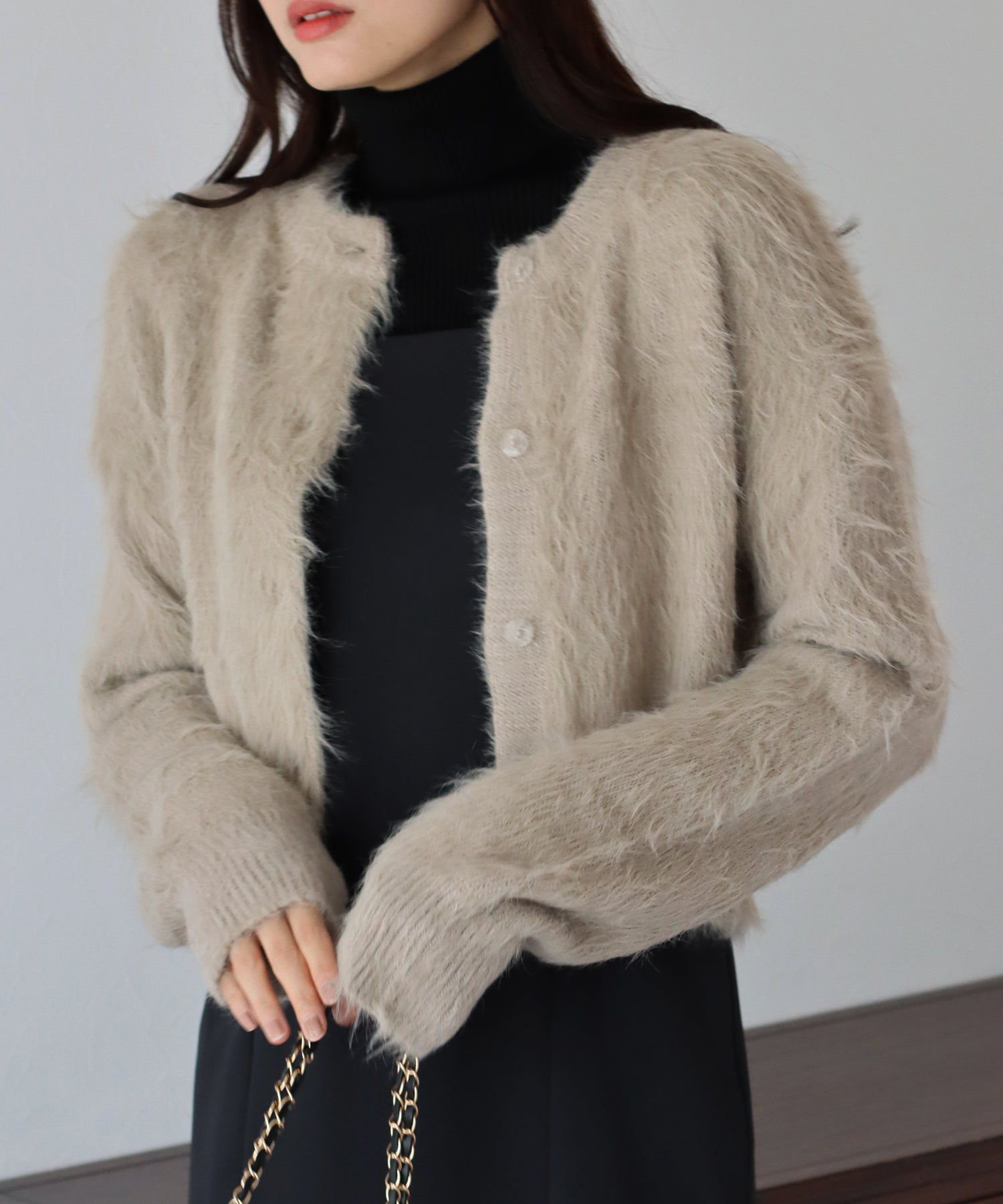 日本 BLUE EAST - 時尚毛絨感長袖外套-深灰