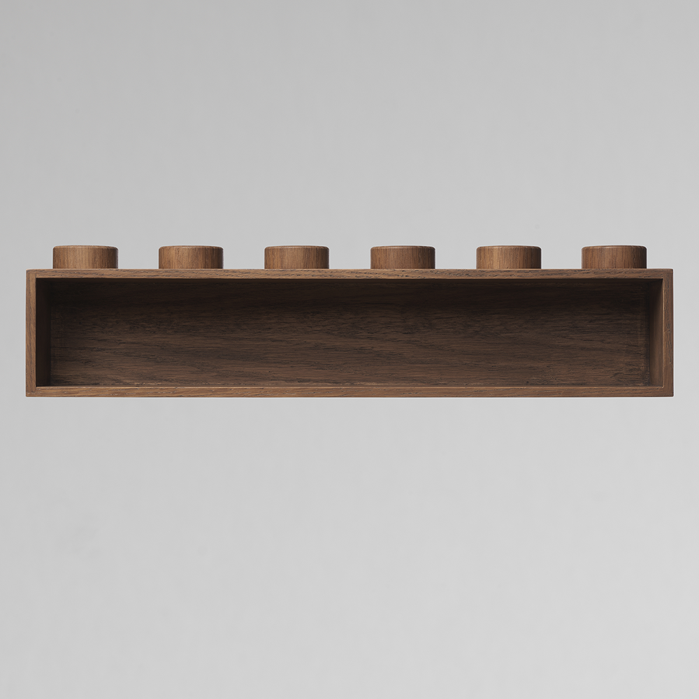 Room Copenhagen - LEGO® 木製裝飾書架 (深色橡木)