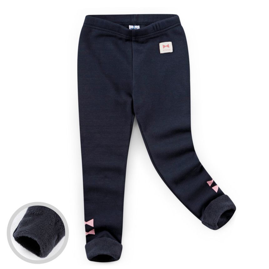 韓國 Jelispoon - (內刷毛)雙蝴蝶結內搭褲-粉紅