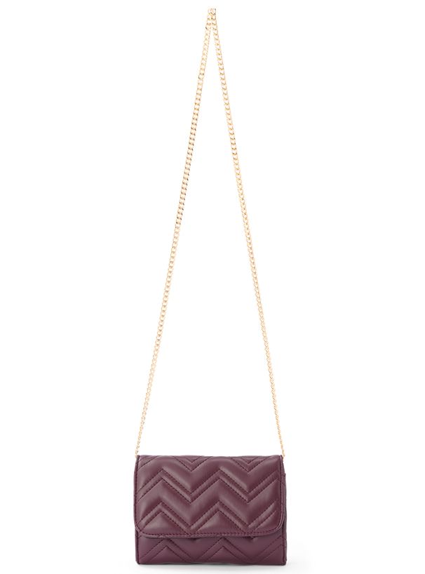 日本 GRL - 絎縫時尚金屬鏈側背小包-淺米 (F)