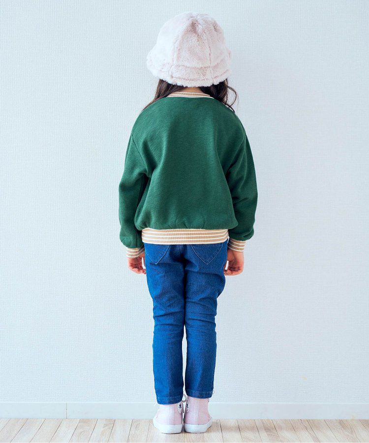 日本 apres les cours - 清爽學院風裏毛長袖運動衫-草綠