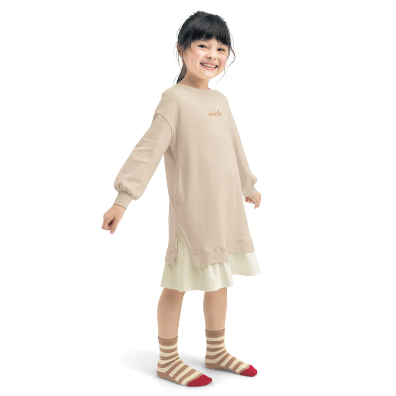 日本千趣會 - GITA 超值中筒襪五件組-莫蘭迪條紋