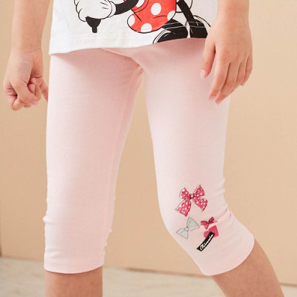 麗嬰房 Disney - 米妮系列甜心蝴蝶結彈力棉褲-粉紅
