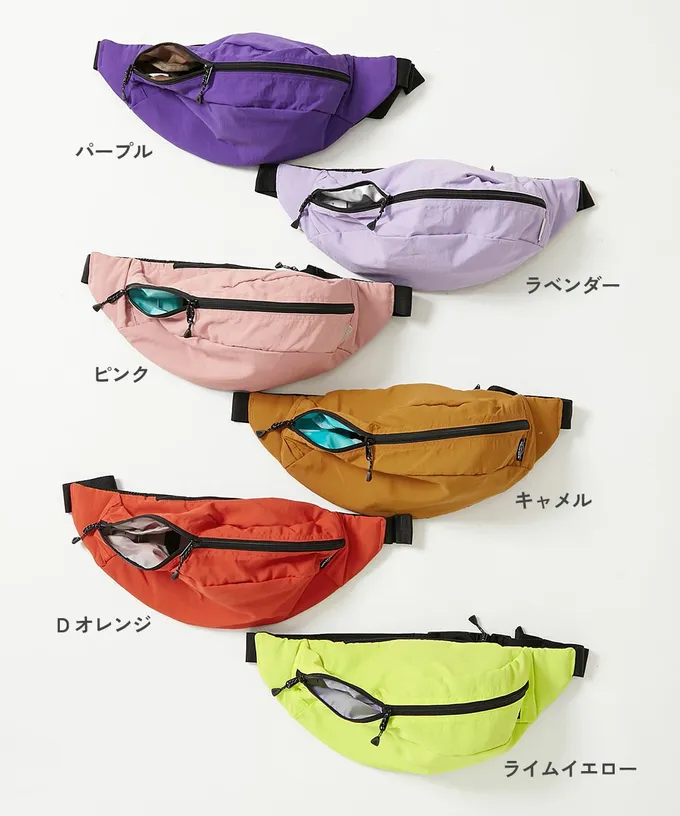 日本 devirock - 飽和色大容量側揹腰包(親子通用)-焦糖 (約17x43x11cm)