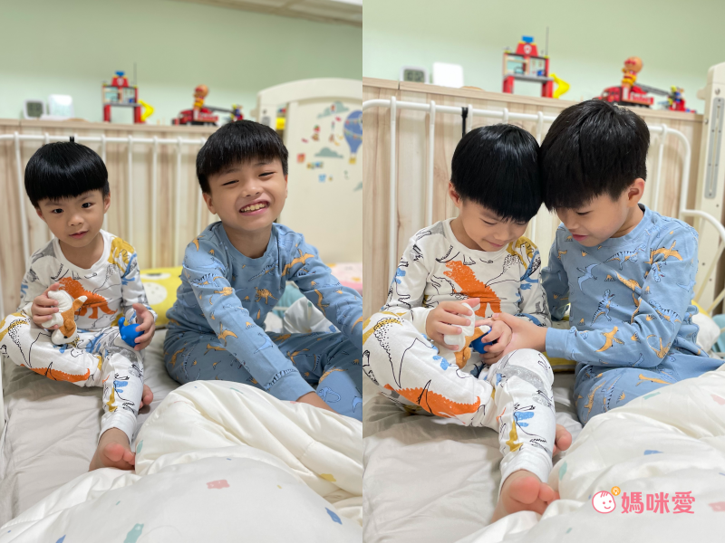 日本 Ho-ho kids - 100%純棉長袖兒童睡衣/家居服-閃耀星星-白x藍