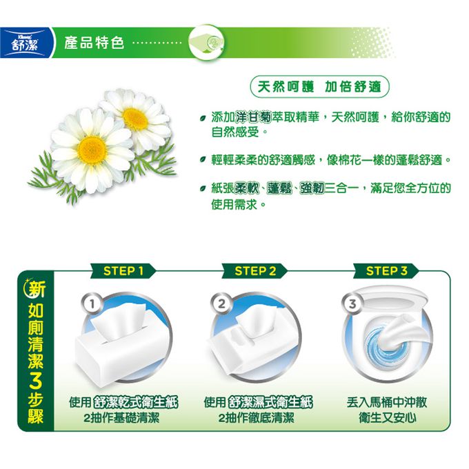Kleenex 舒潔 - 特級舒適抽衛洋甘菊EC 90抽X10包X6串