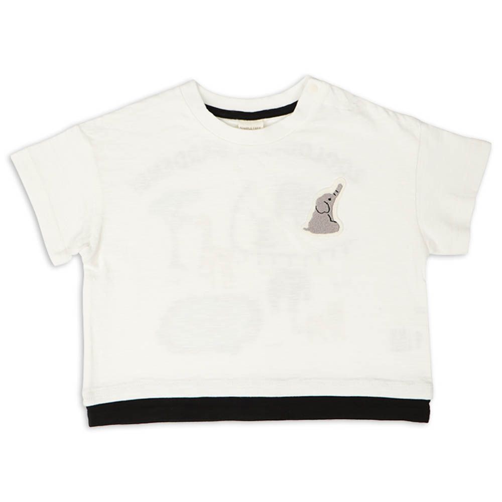 短袖T恤-動物園水族館-米白色