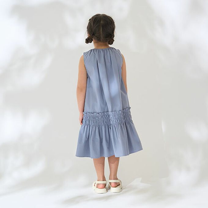 日本 Lycee mine - 甜美蝴蝶結分層無袖洋裝-白