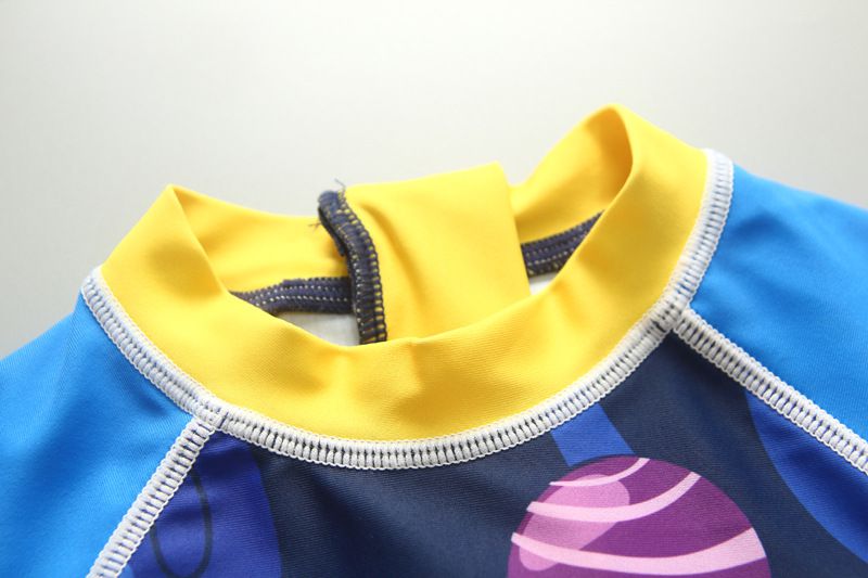 男寶防曬長袖泳裝套裝(附帽子)-太空旅行-藍色