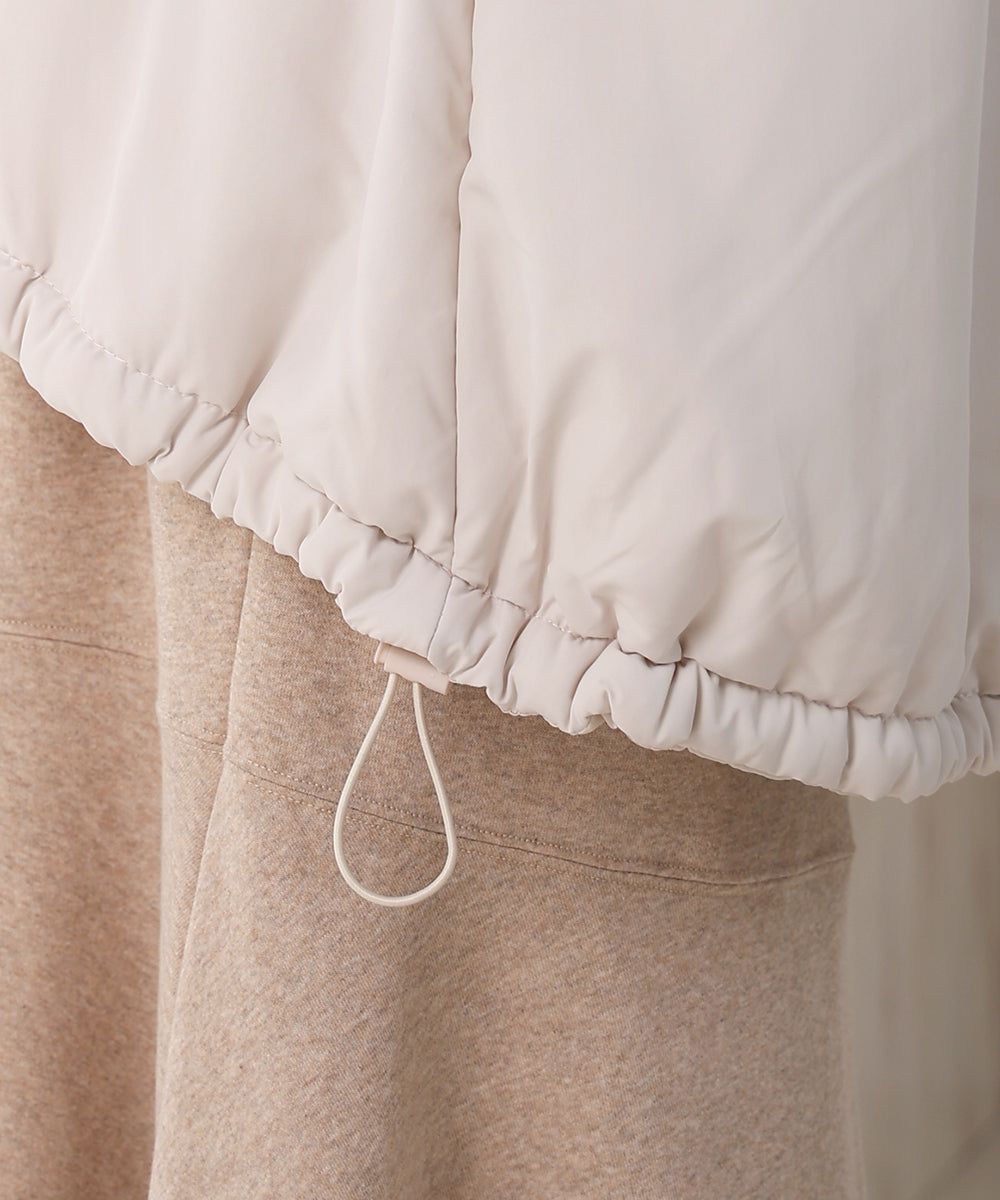 日本 Bab - 時尚大廓形抽繩連帽鋪棉外套-灰