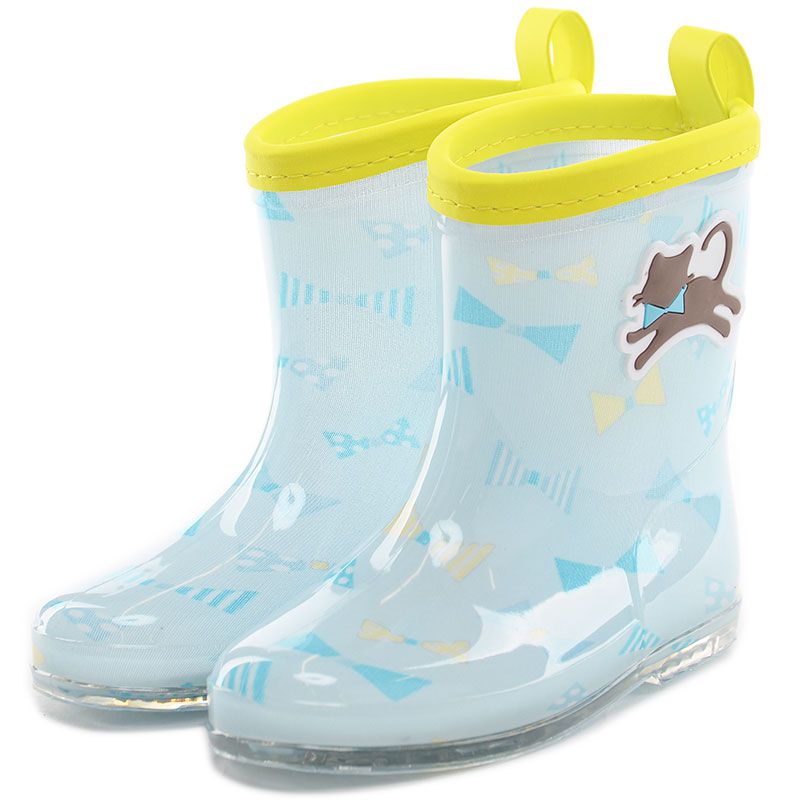 akachan honpo - 雨鞋-小貓-淺藍色