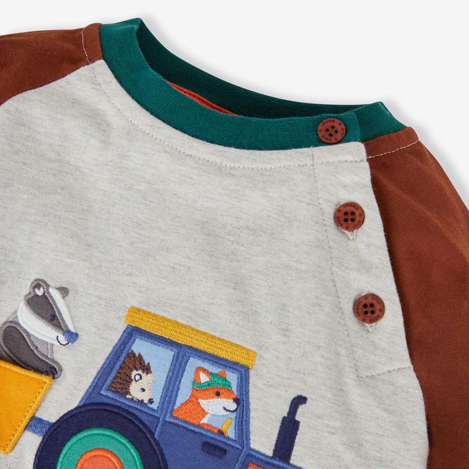 英國 JoJo Maman BeBe - 幼/兒童超優質100%純棉長袖上衣-露營去