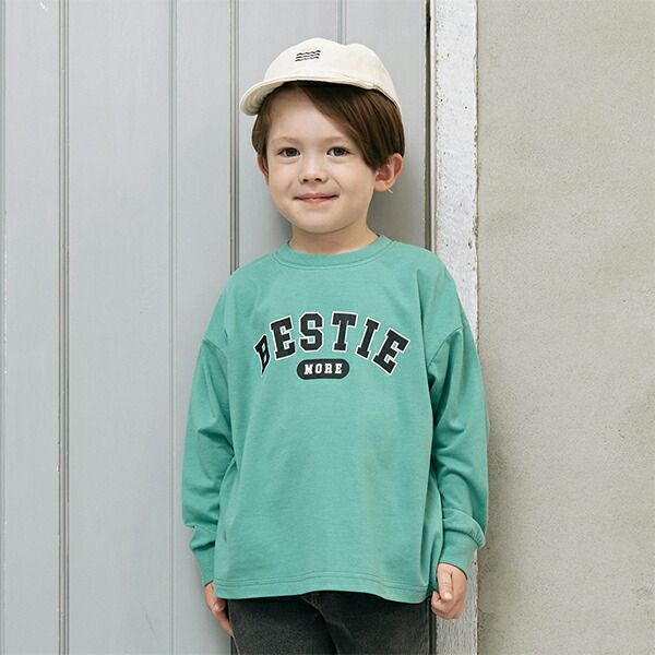 日本 b-ROOM - 定番標語百搭長袖上衣-象牙白