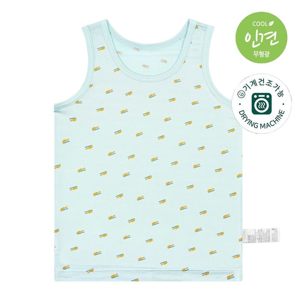 嫘縈涼感透氣背心內衣(男寶)-迷你鱷魚-淺湖水綠
