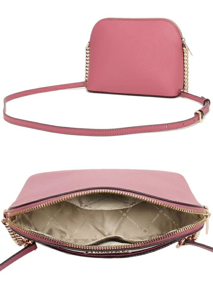 MICHAEL KORS - 拼接皮革斜背包 (粉色撞色)