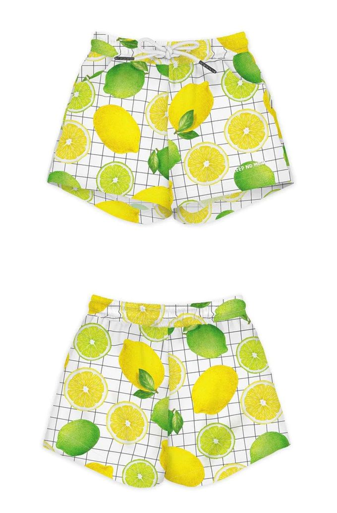 英國 SLEEP NO MORE - 100% 有機棉兒童泳褲-檸檬 (XL)