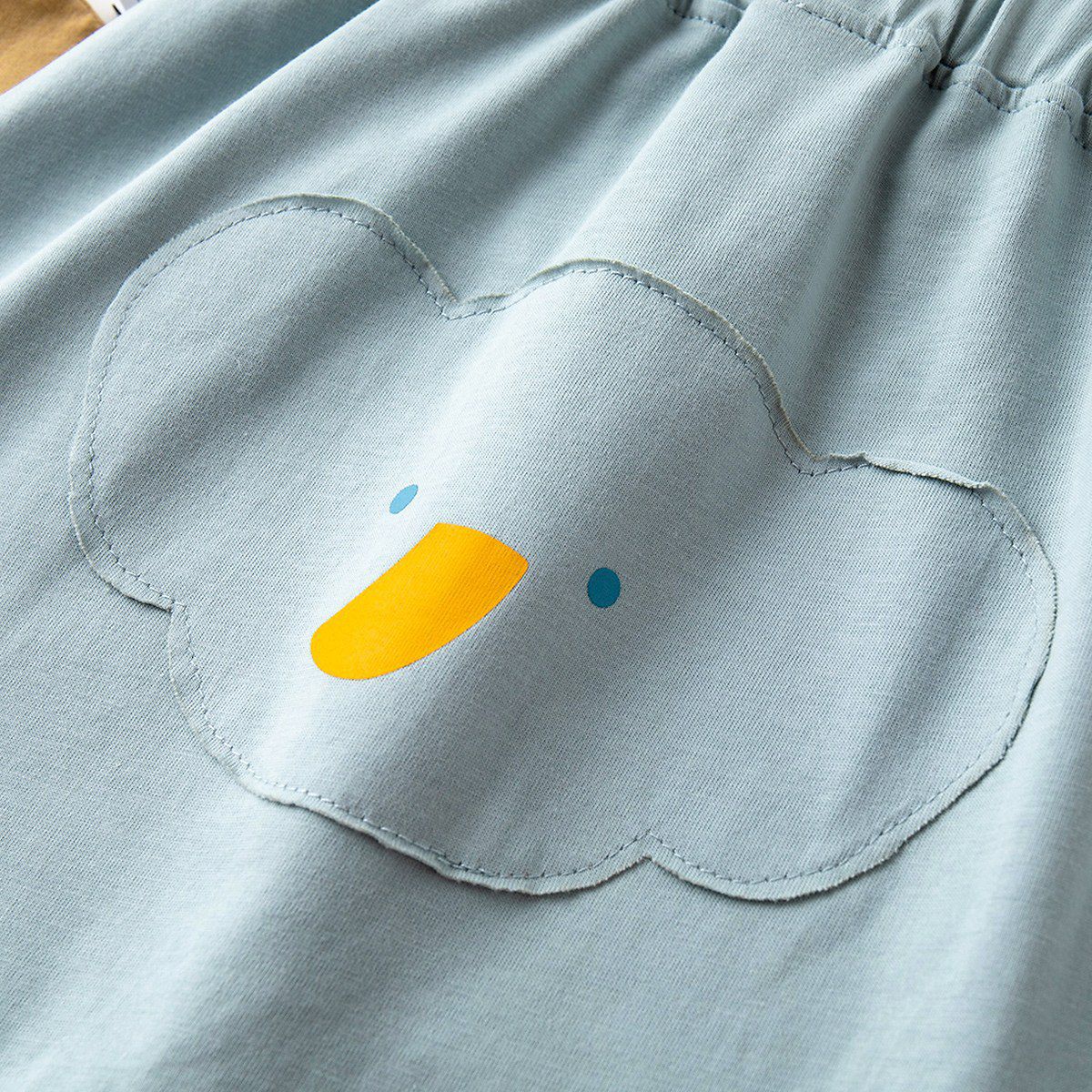 Q萌腰鬆緊短褲-熊貓-黃色