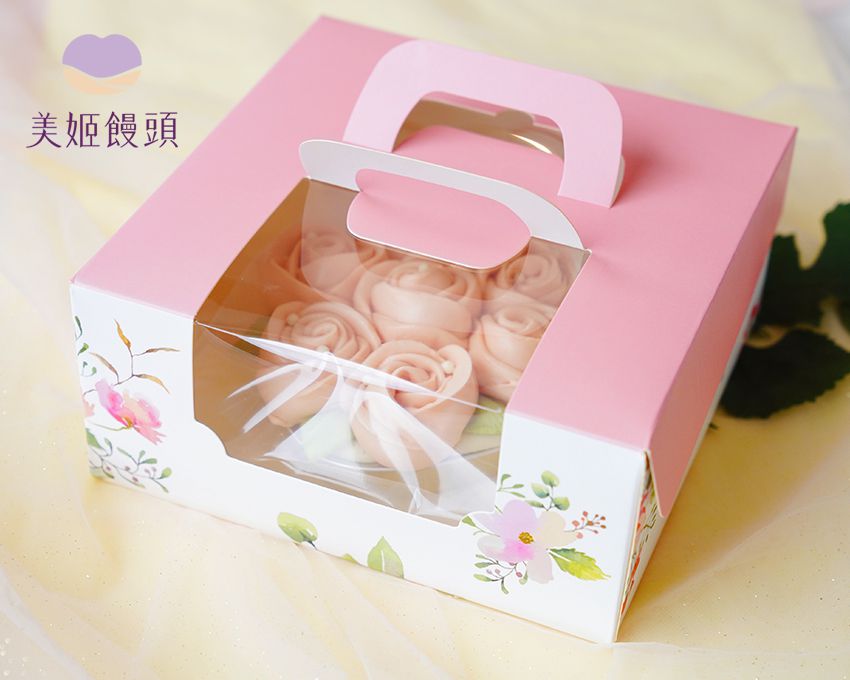 美姬饅頭 - 6吋全素玫瑰花蛋糕造型饅頭 (1入)-300g