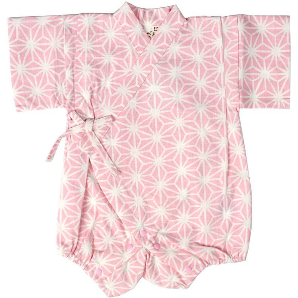 akachan honpo - 甚平連身衣-麻葉-粉紅色
