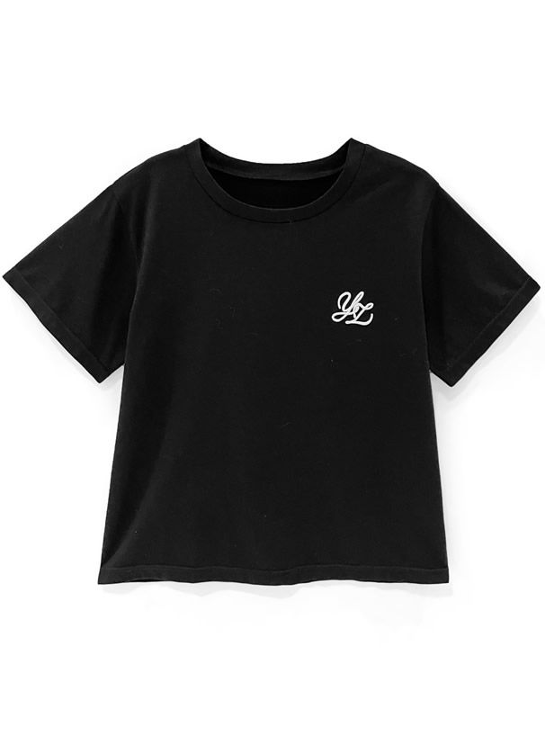 日本 GRL - LOGO刺繡百搭純棉短T-黑
