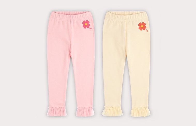 韓國 HEJMINI - (內刷毛)小花朵網紗褲管內搭褲-粉紅