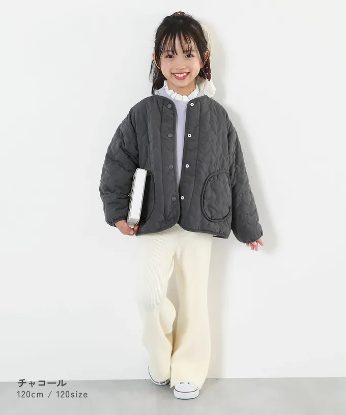 日本 devirock - 心型絎縫內刷毛科技羽絨外套(可機洗)-炭灰