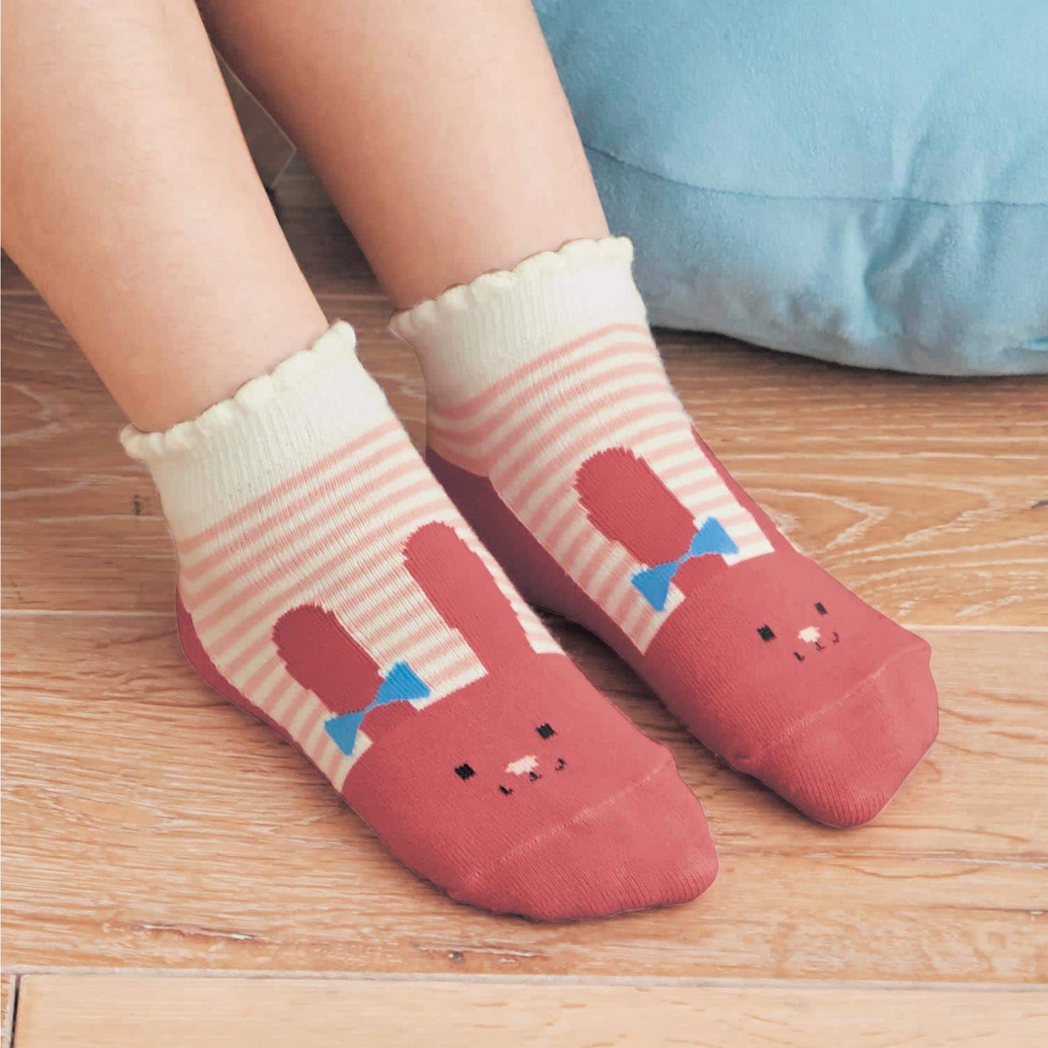 日本千趣會 - GITA 超值中筒襪五件組-恐龍條紋