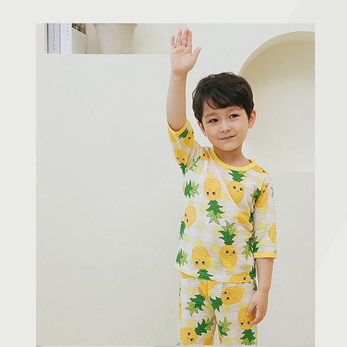 正韓 Puco - 超優質嬰幼兒/兒童七分袖100% 有機純棉家居服/睡衣-旺旺來