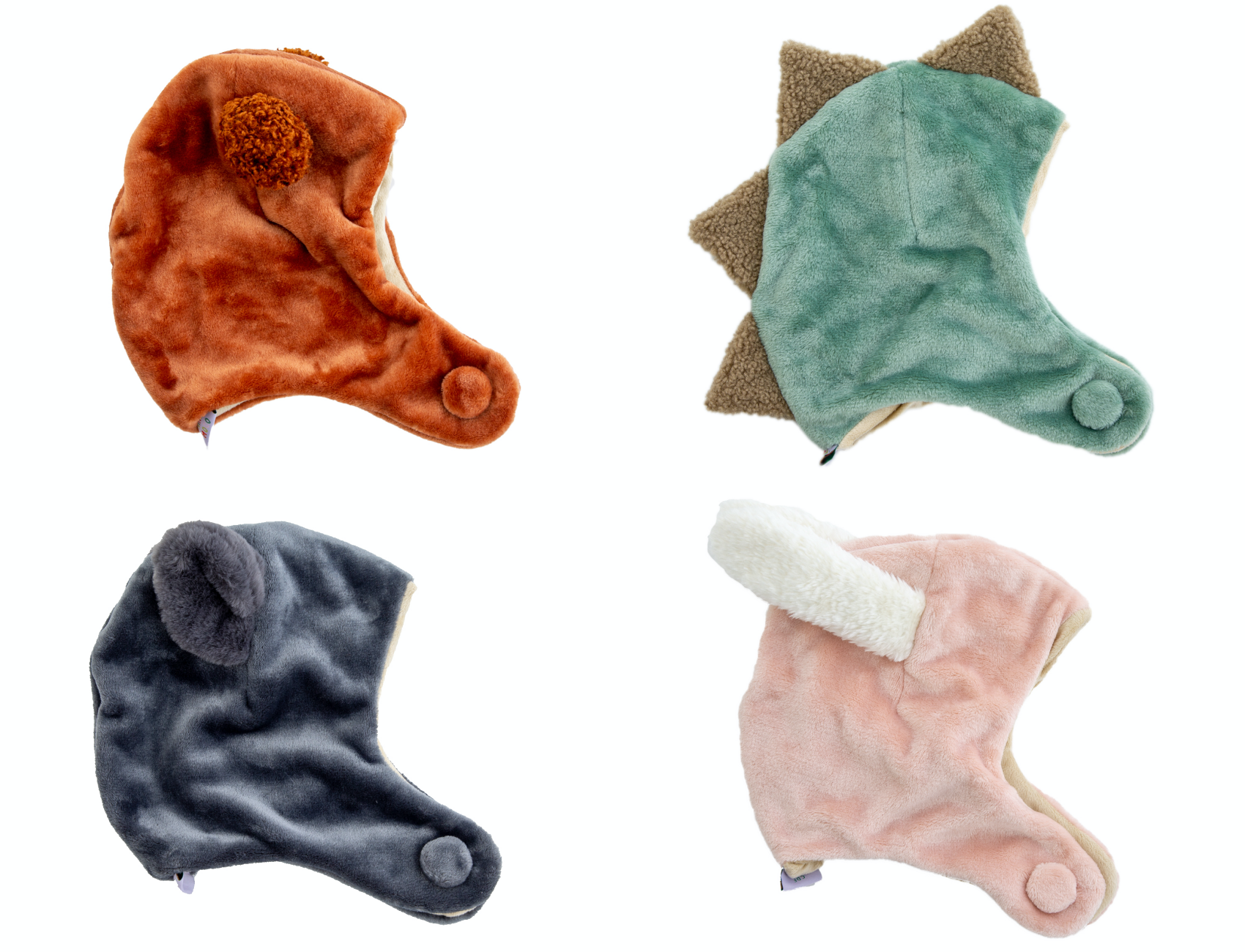 日本 BISQUE - 動物造型超柔軟保暖圍脖帽-恐龍-湖水綠 (1.5-5y)