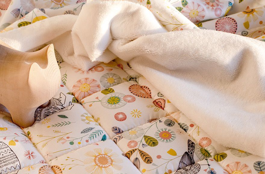 韓國 Formongde - 莫代爾5cm厚墊雙面用睡袋/寢具(附收納袋)-*此花色售完不補-向日葵田