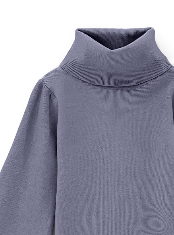 日本 GRL - 後蝴蝶結美型細針織上衣-淺灰藍