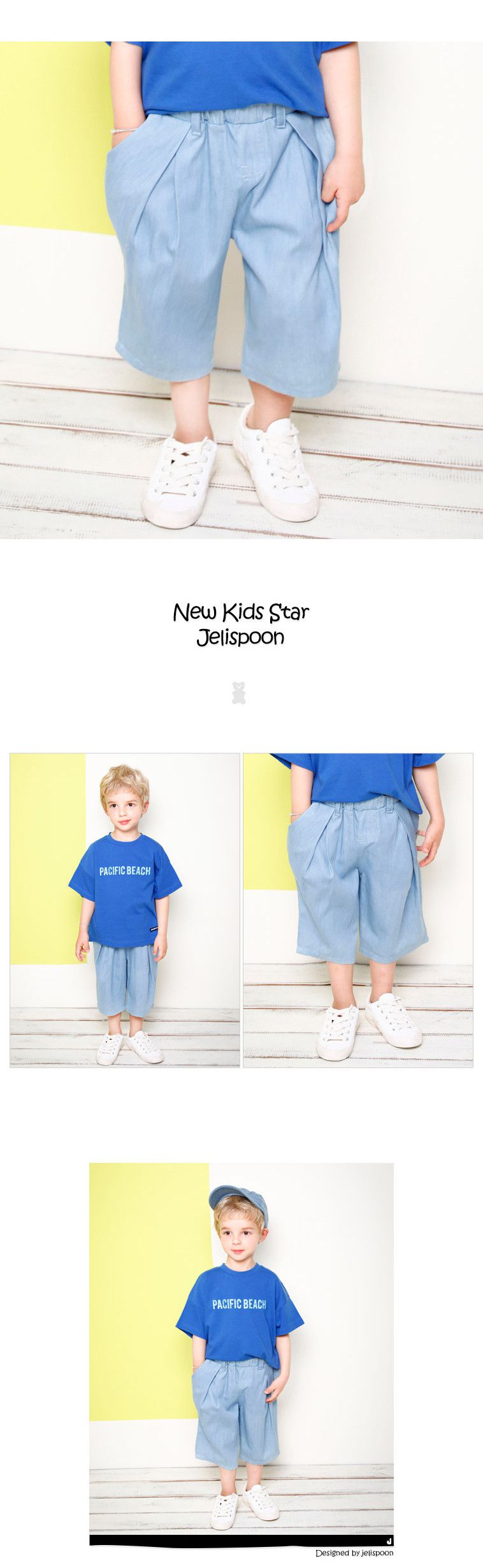 韓國 Jelispoon - 設計感小熊刺繡長褲