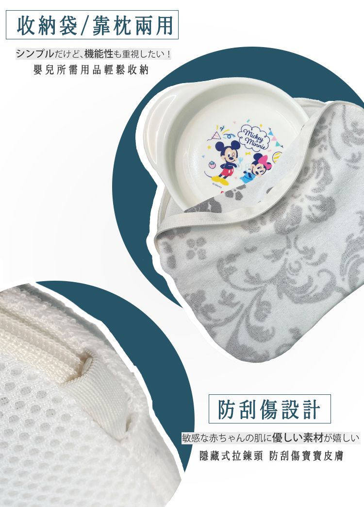 日本Makura - 【Baby Pillow】透氣兩用嬰兒靠枕-星星灰 (約長27 × 寬22 × 高2cm)