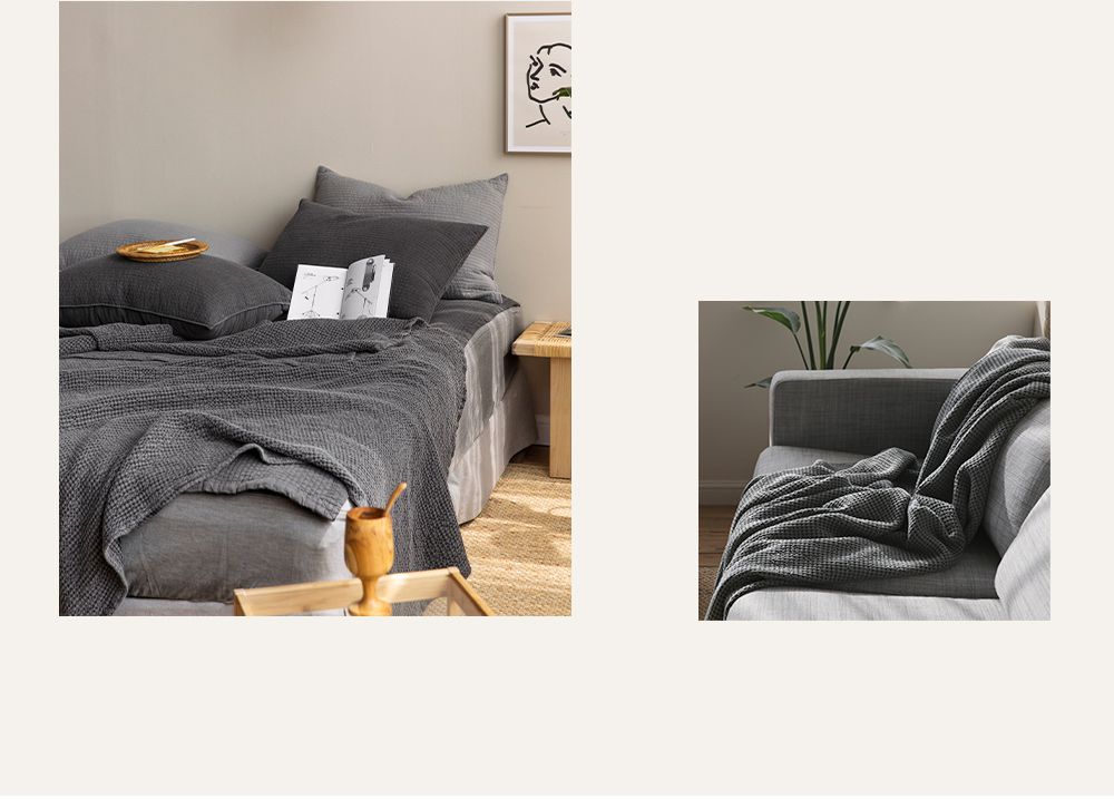 韓國 Maatila - 天絲莫代爾鬆餅被毯-芝麻