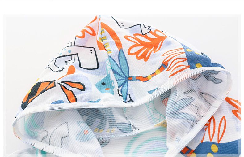 純棉連帽防曬外套/空調外套-彩繪恐龍世界-白色