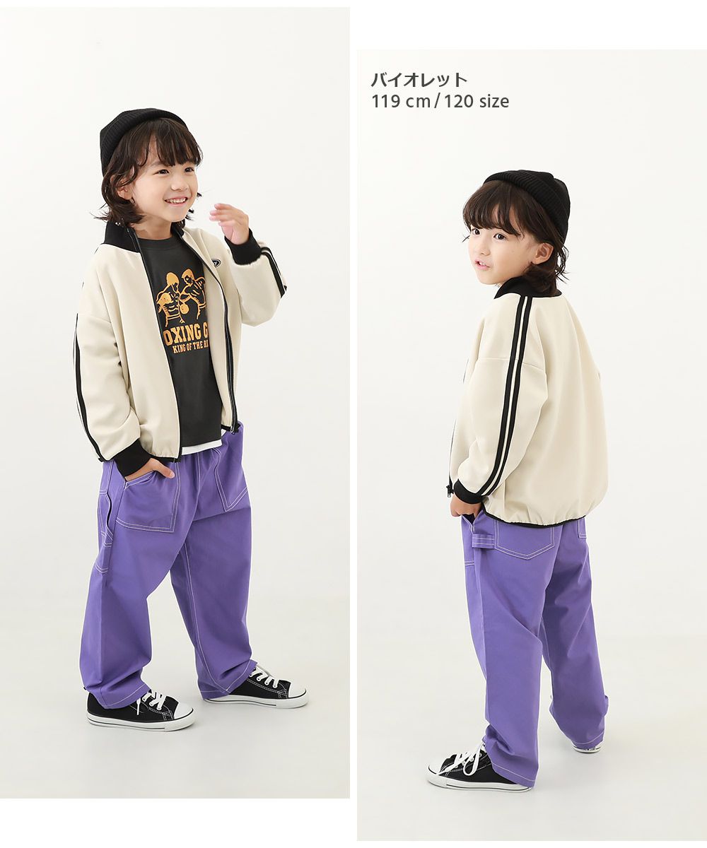 日本 devirock - 獨特縫線大口袋寬版畫家褲-紫