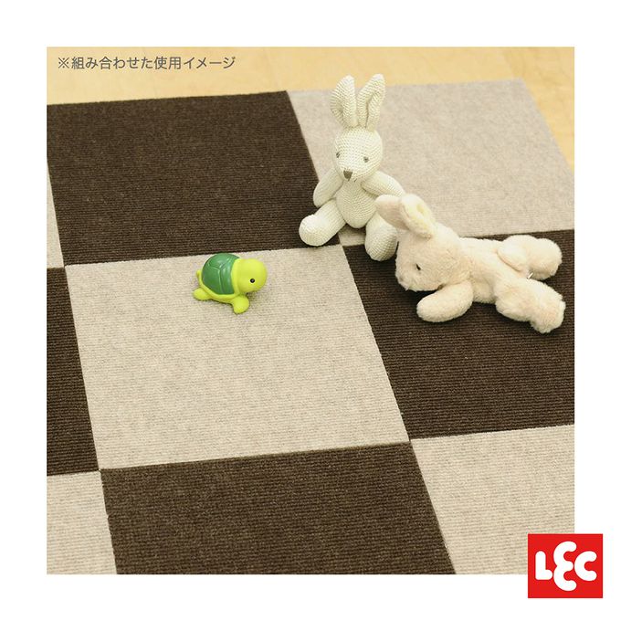 日本 LEC - 吸附水洗地墊-45x45cm-米色-4枚入
