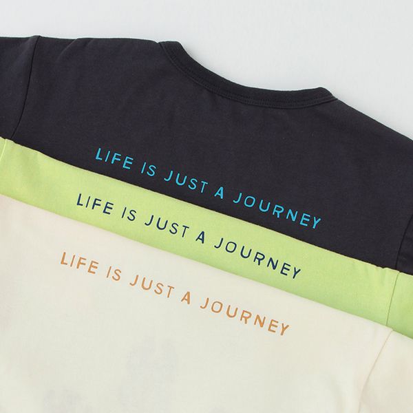 日本 petit main - [接觸冷感]昆蟲刺繡短袖上衣-黃綠