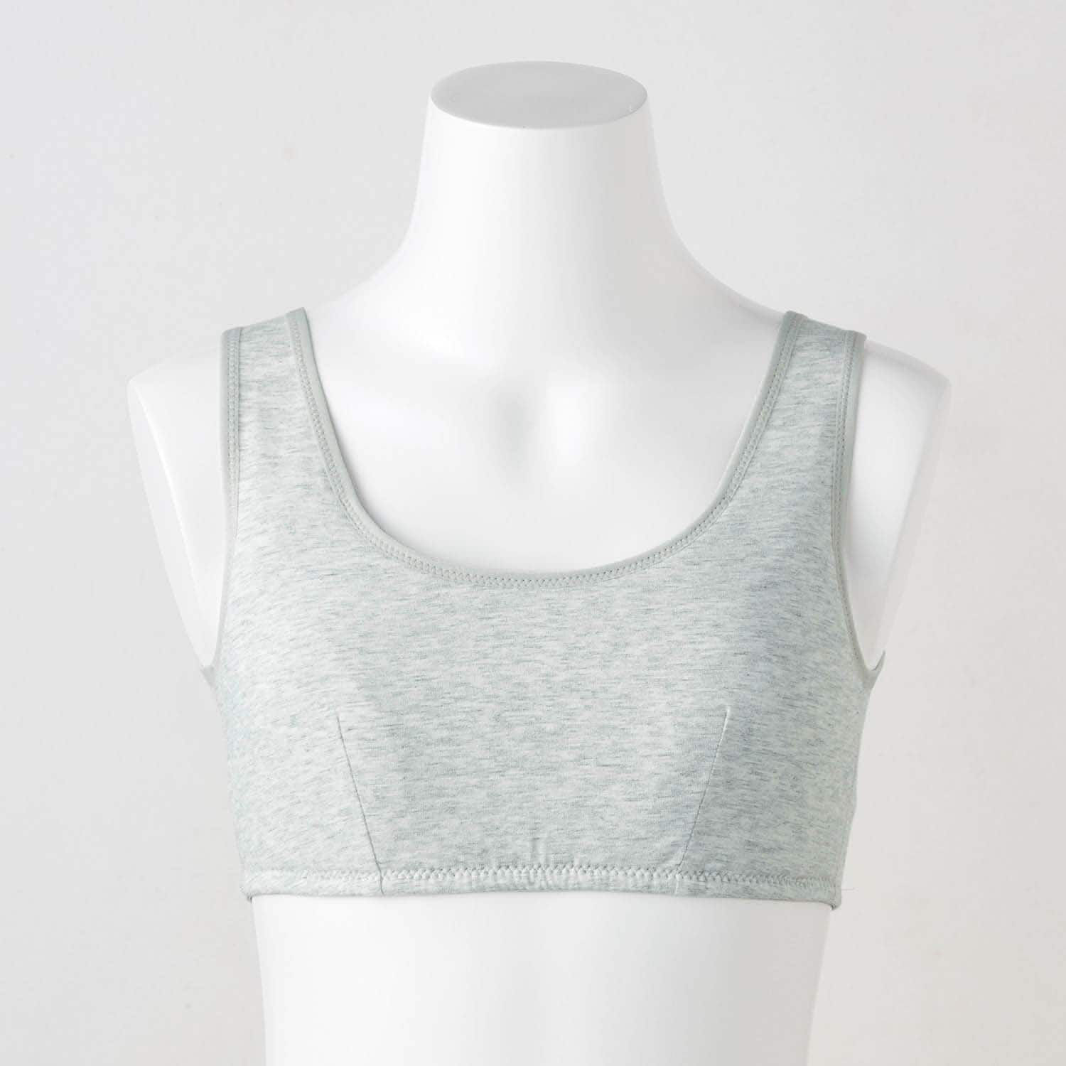 日本 Hummingchouchou - 排汗速乾 附Bra少女內衣/內搭胸衣-米白