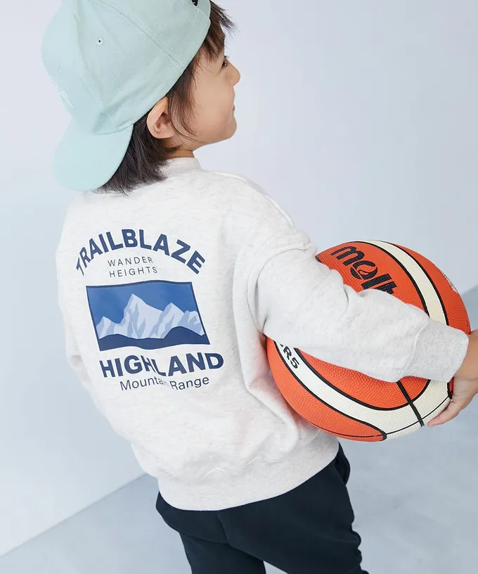 日本 devirock - 熱銷定番 印花縮口長袖上衣-MERCED-紫