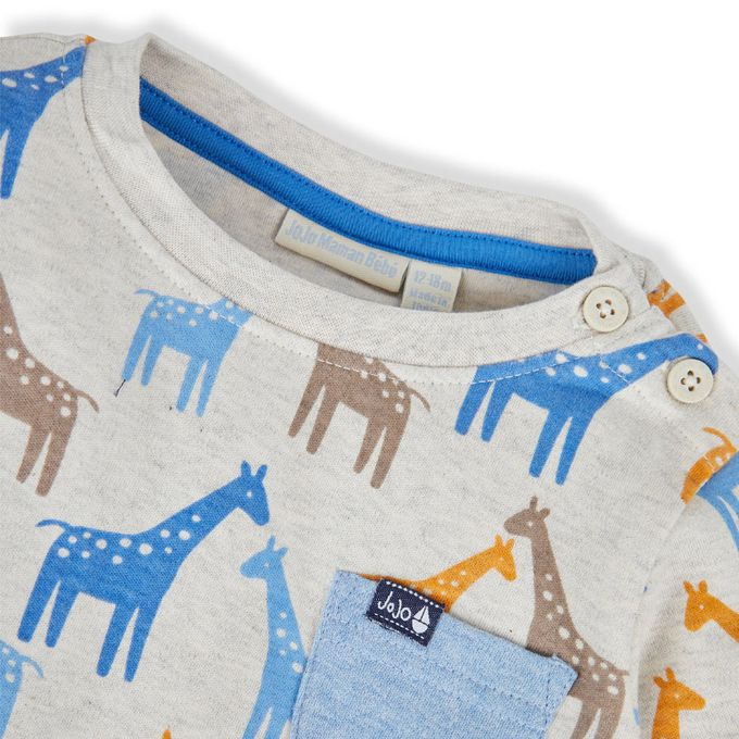英國 JoJo Maman BeBe - 幼/兒童100%純棉長袖上衣 2 件組(可當內搭)-非洲印象