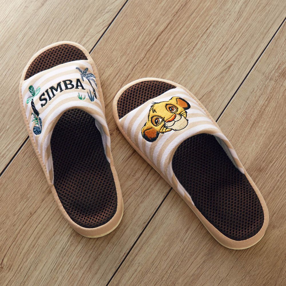 日本千趣會 - 迪士尼刺繡透氣鞋墊室內拖-獅子王-條紋