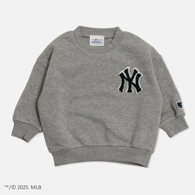 日本 Chil2 - MLB聯名 裏起毛立體刺繡大學長袖上衣-洛杉磯道奇-白