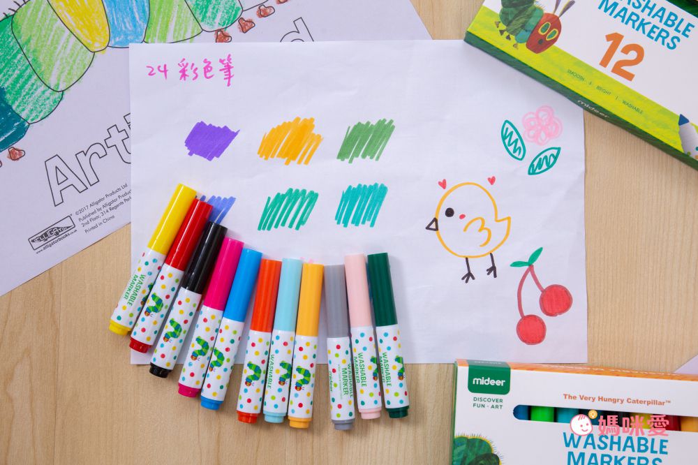 暢銷繪本聯名！好餓的毛毛蟲 x MIDEER 可水洗彩色筆、蠟筆