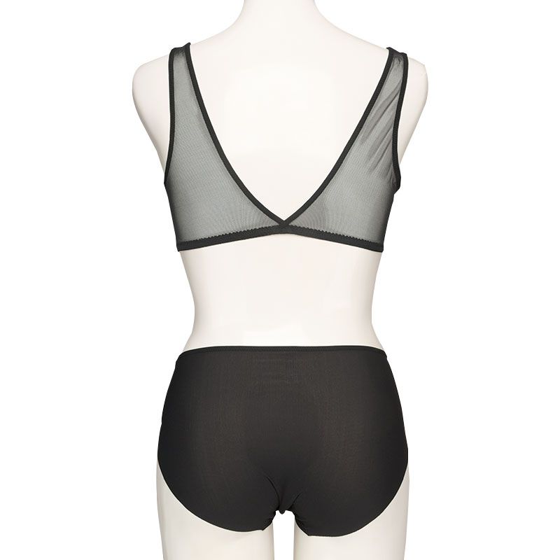 akachan honpo - 半截式內衣-具哺乳功能&內褲組-黑色