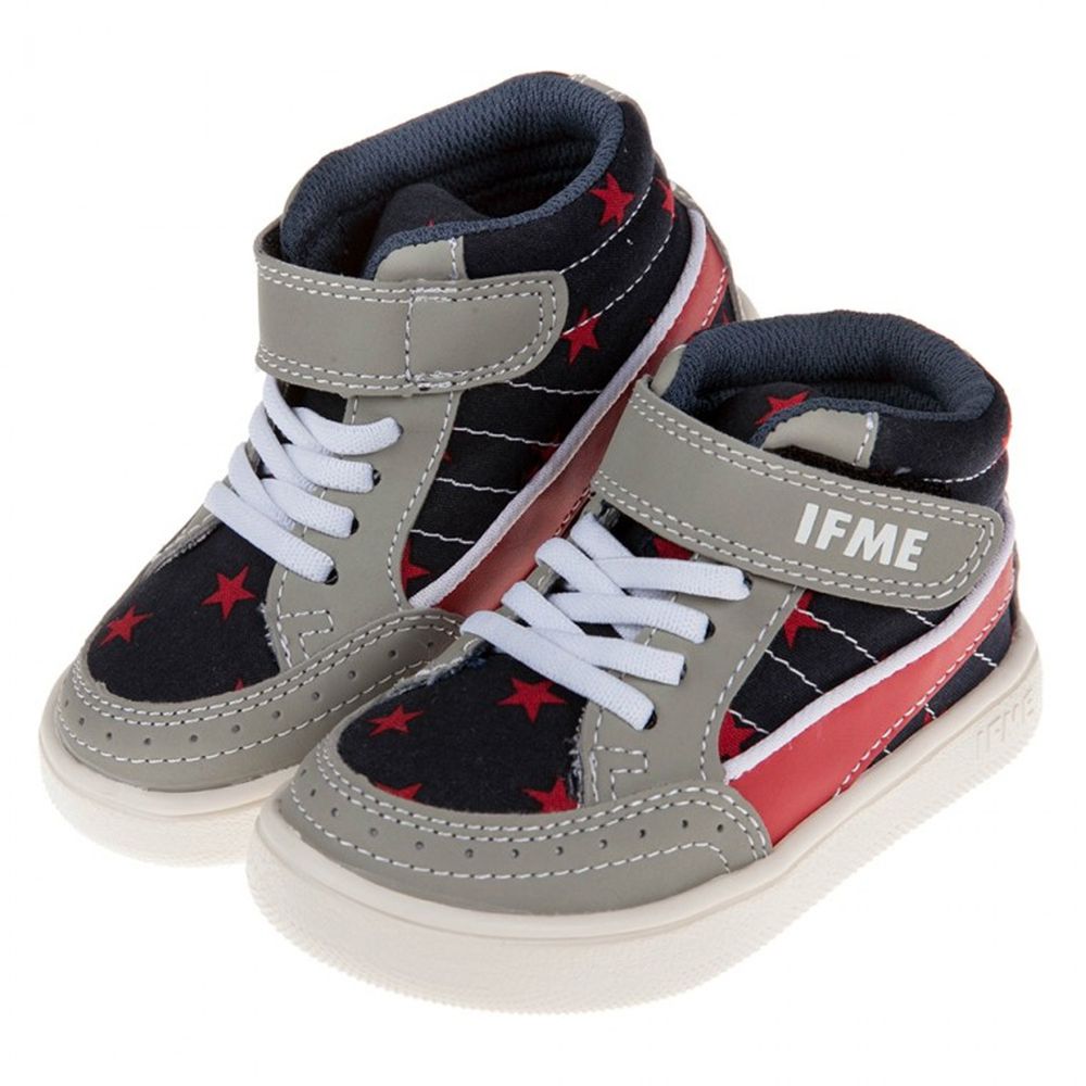 日本IFME - 日本IFME紳士星星藍紅色超輕量中筒兒童機能運動鞋