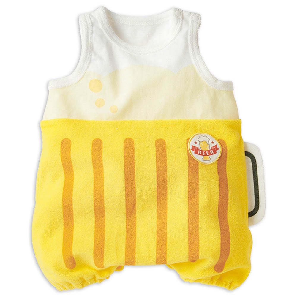 趣味包屁衣-祭典 啤酒-黃色