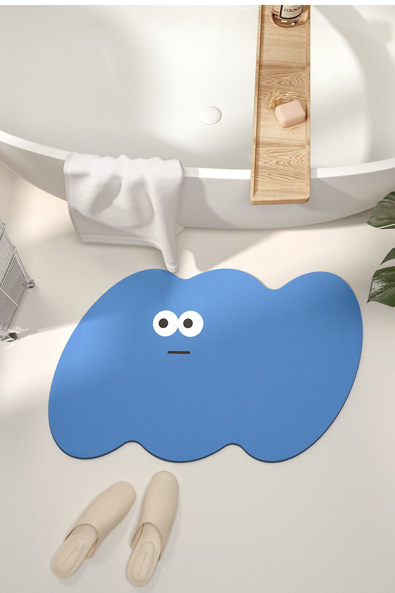 科技絨速乾防滑腳踏墊-震驚小綠花-綠色