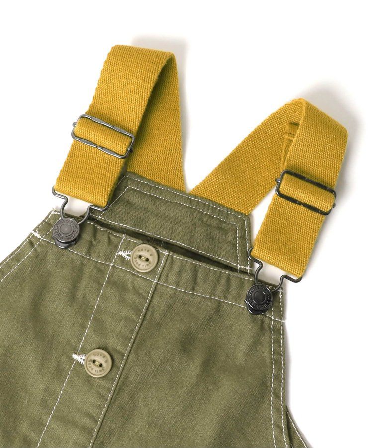 日本 BREEZE - 時髦工裝風可調長度吊帶褲-奶油白